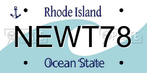NEWT78 Rhode Island License Plate