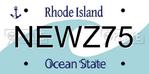 NEWZ75 Rhode Island License Plate