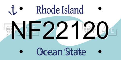 NF22120 Rhode Island License Plate