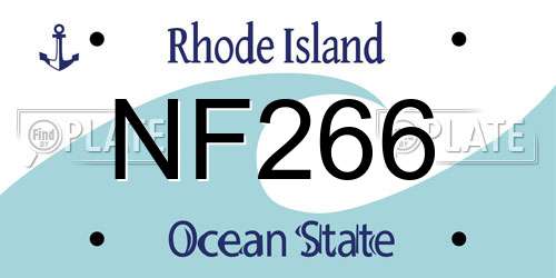NF266 Rhode Island License Plate