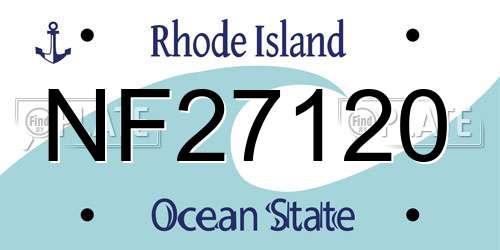 NF27120 Rhode Island License Plate