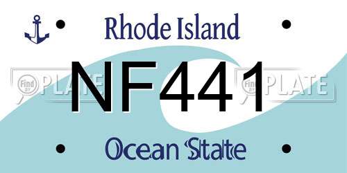 NF441 Rhode Island License Plate