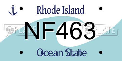 NF463 Rhode Island License Plate