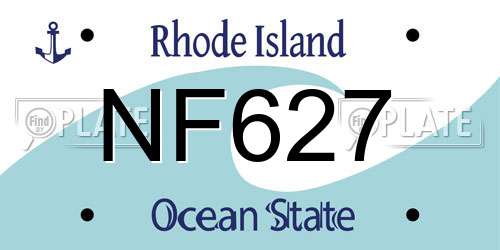 NF627 Rhode Island License Plate