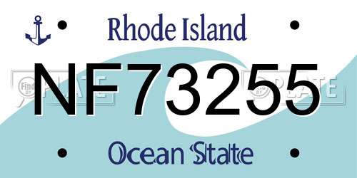 NF73255 Rhode Island License Plate