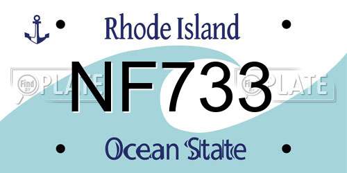 NF733 Rhode Island License Plate