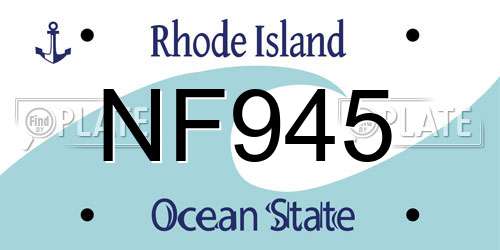 NF945 Rhode Island License Plate