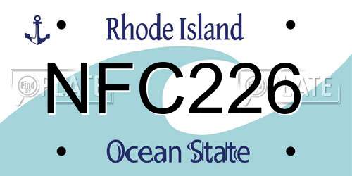 NFC226 Rhode Island License Plate