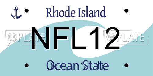 NFL12 Rhode Island License Plate