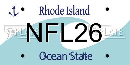 NFL26 Rhode Island License Plate