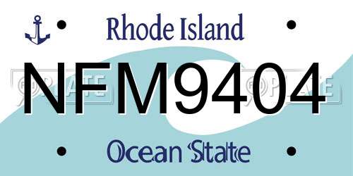 NFM9404 Rhode Island License Plate