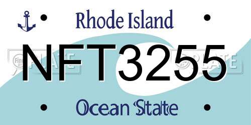 NFT3255 Rhode Island License Plate