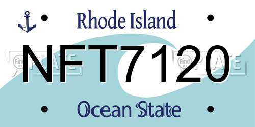 NFT7120 Rhode Island License Plate