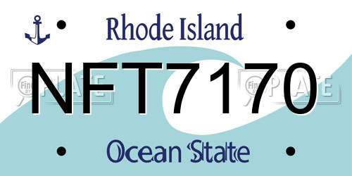 NFT7170 Rhode Island License Plate