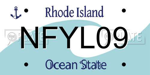 NFYL09 Rhode Island License Plate