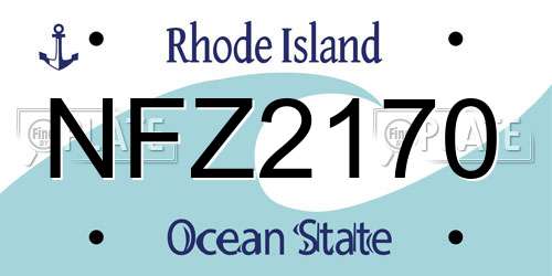 NFZ2170 Rhode Island License Plate