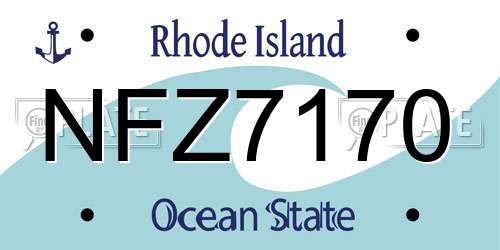 NFZ7170 Rhode Island License Plate