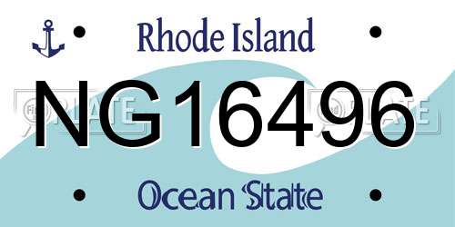 NG16496 Rhode Island License Plate