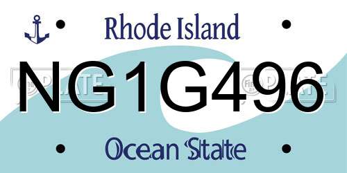 NG1G496 Rhode Island License Plate