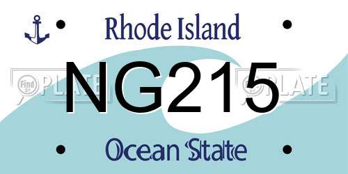 NG215 Rhode Island License Plate