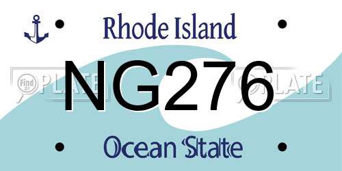NG276 Rhode Island License Plate