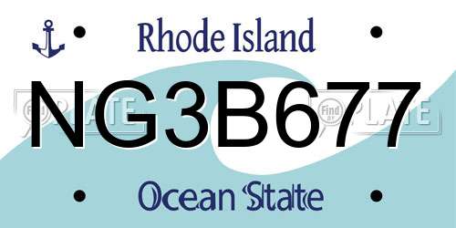 NG3B677 Rhode Island License Plate