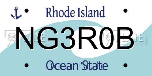 NG3R0B Rhode Island License Plate