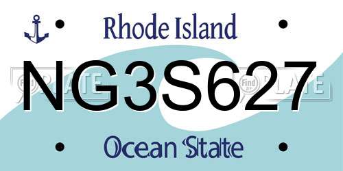 NG3S627 Rhode Island License Plate