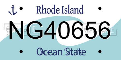 NG40656 Rhode Island License Plate