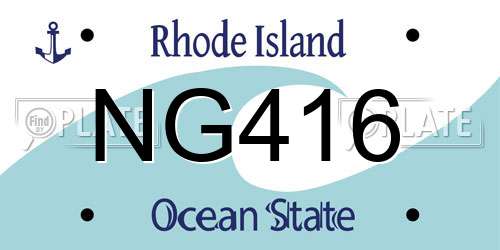 NG416 Rhode Island License Plate