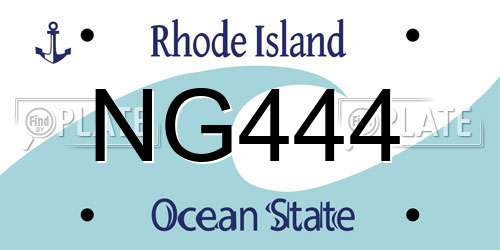 NG444 Rhode Island License Plate