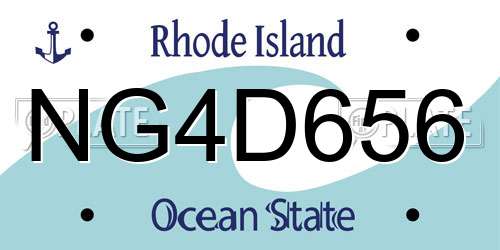 NG4D656 Rhode Island License Plate