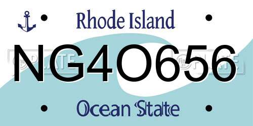NG4O656 Rhode Island License Plate