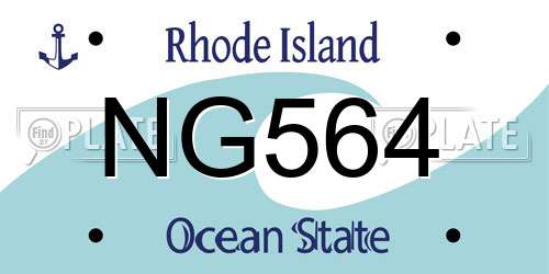 NG564 Rhode Island License Plate