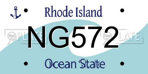 NG572 Rhode Island License Plate