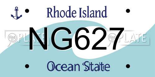 NG627 Rhode Island License Plate