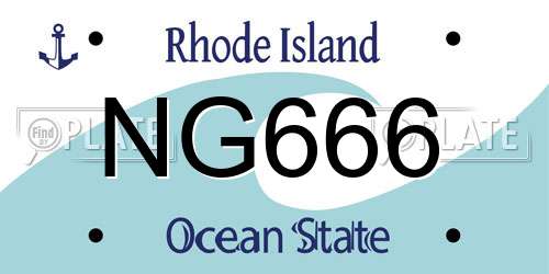 NG666 Rhode Island License Plate
