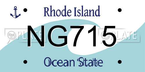 NG715 Rhode Island License Plate