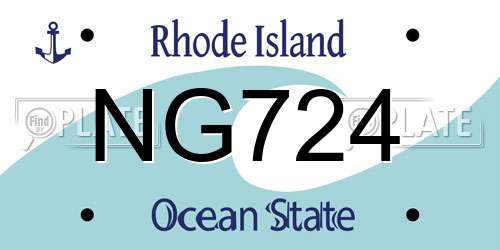NG724 Rhode Island License Plate