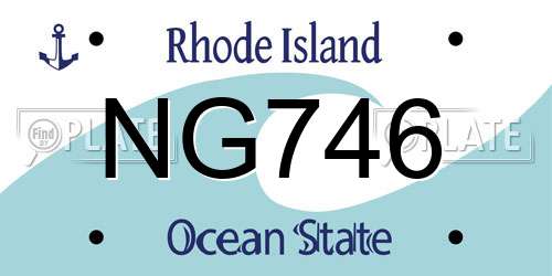 NG746 Rhode Island License Plate