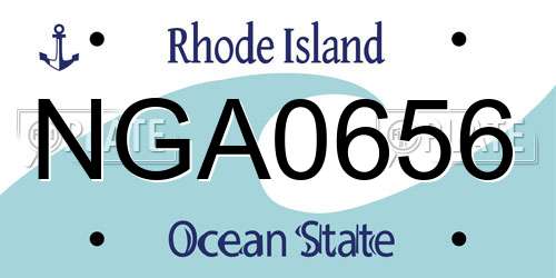 NGA0656 Rhode Island License Plate