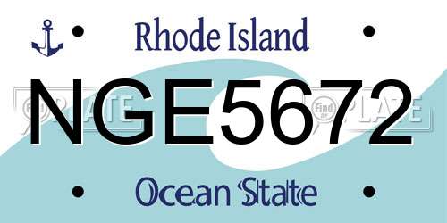 NGE5672 Rhode Island License Plate