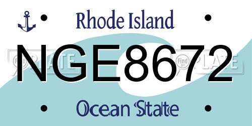 NGE8672 Rhode Island License Plate