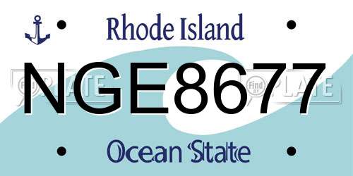 NGE8677 Rhode Island License Plate