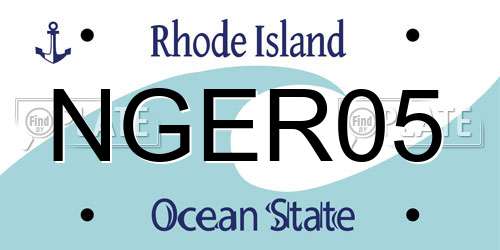 NGER05 Rhode Island License Plate