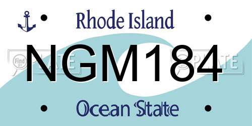 NGM184 Rhode Island License Plate