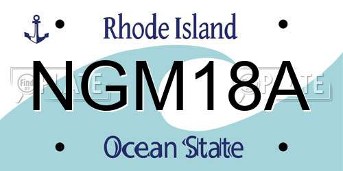 NGM18A Rhode Island License Plate