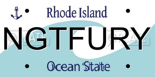 NGTFURY Rhode Island License Plate