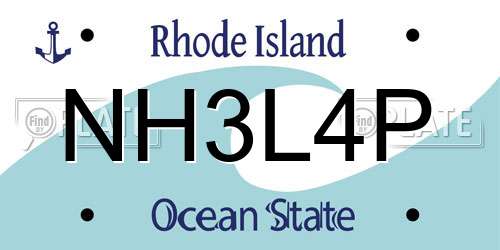 NH3L4P Rhode Island License Plate