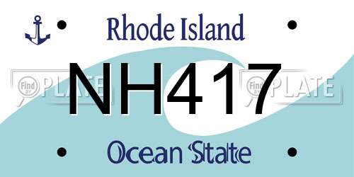 NH417 Rhode Island License Plate